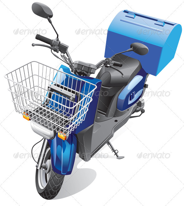 Courier Scooter - Objects Vectors