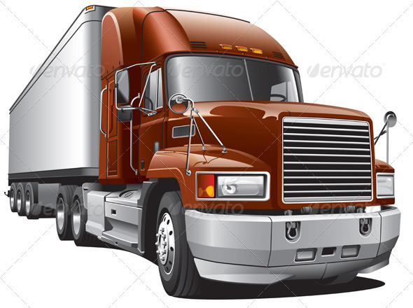 Large Delivery Truck - Objects Vectors