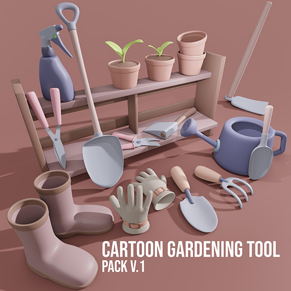 Cartoon Gardening Tools - 3Docean 33770046