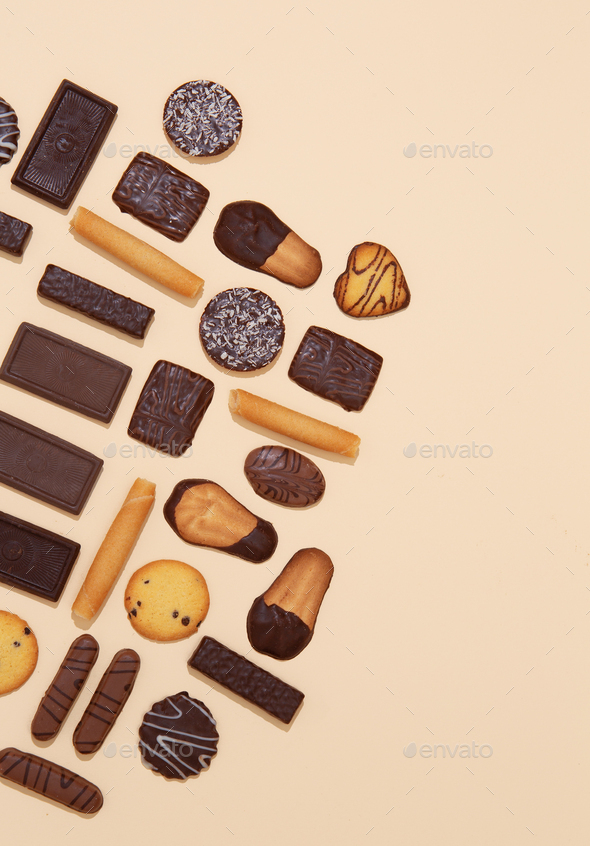 Chocolate cookies mix - Stock Photo - Images