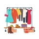 Clothes Hanging on Rack Garment Rail with Casual