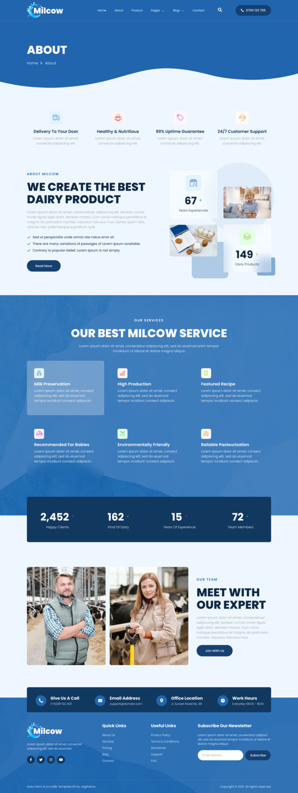 Milcow ? Dairy Farm & Eco Milk Elementor Template Kit