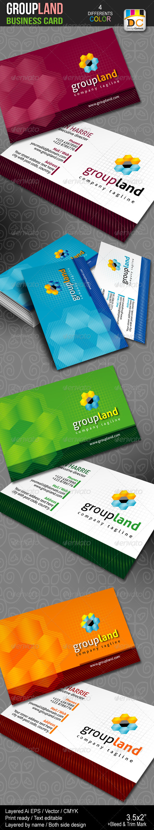 Group Land Business Cards - Business Cards Print Templates