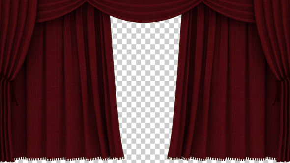 Realistic Red Curtain Opening