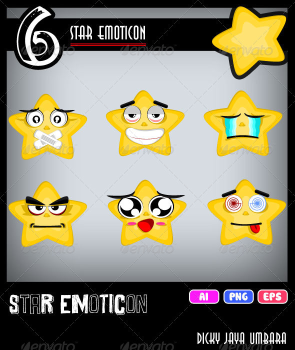 Star emoticon - Characters Vectors