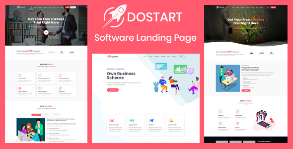 Extraordinary Dostart - Startup Landing Page