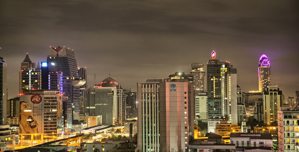 Bangkok Skyline At Night Timelapse In HDR 2