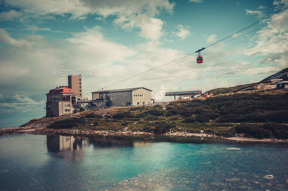 Cable car leading to the vacation resort. Tatras - Stock Photo - Images