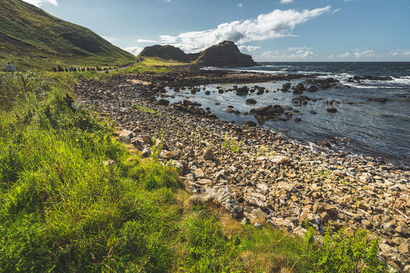 Close-up shoreline with the boulders. Ireland - Stock Photo - Images