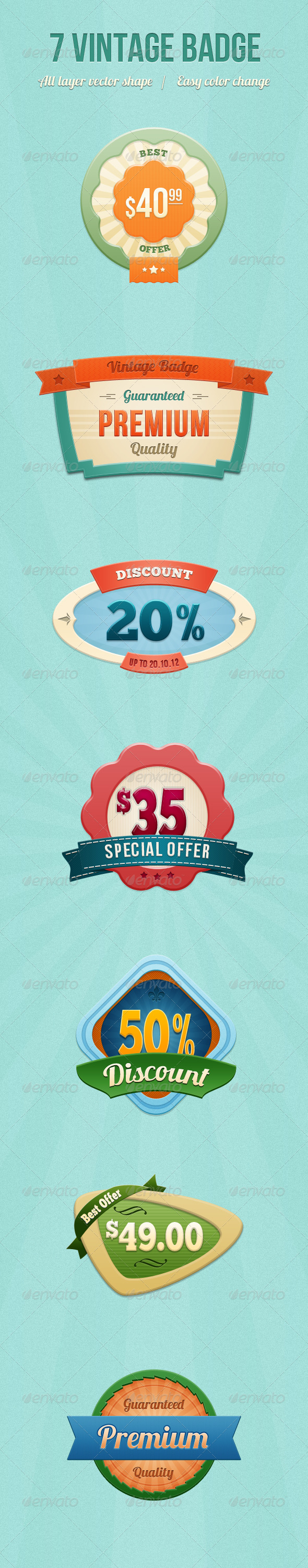 7 Vintage Badge - Badges & Stickers Web Elements
