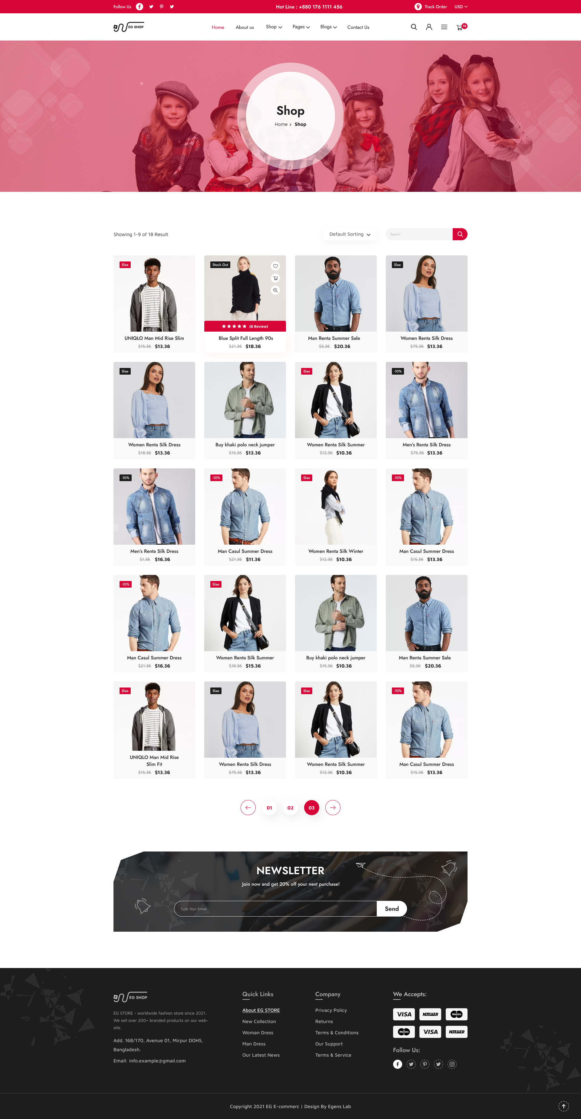 EG Shop - Modern & Fashion E- Commerce Figma Template Free Download ...
