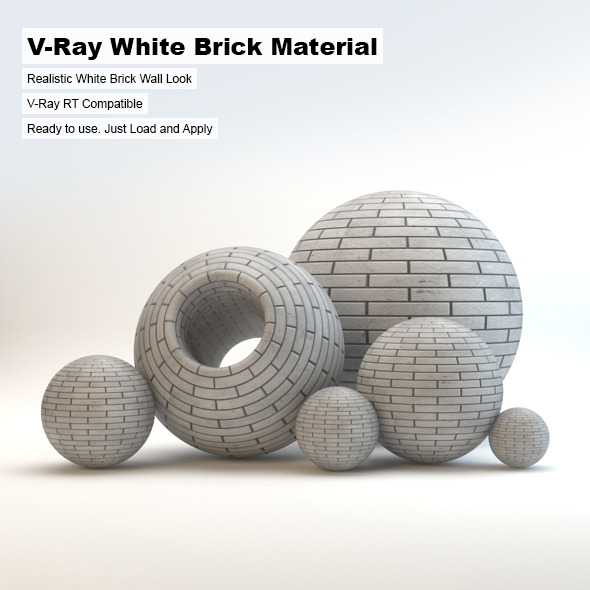 V-Ray White Brick Material - 3DOcean Item for Sale