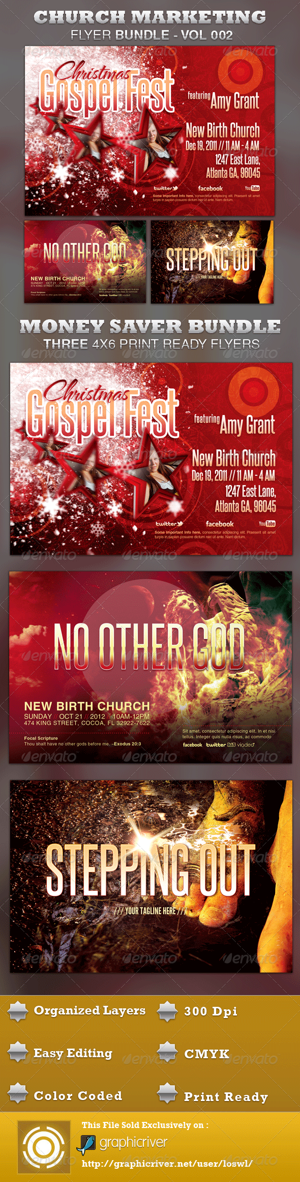 Church Marketing Flyer Bundle Vol-002 - Church Flyers
