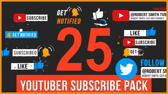 Youtuber Subscribe Pack - VideoHive 33822230