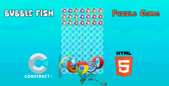 Bubble Fish HTML5 Game (With Construct 3 All Source-code .c3p)
