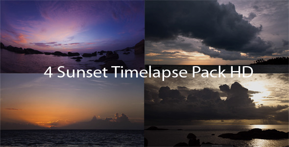 Set 4 Sunset Timelapse Pack HD