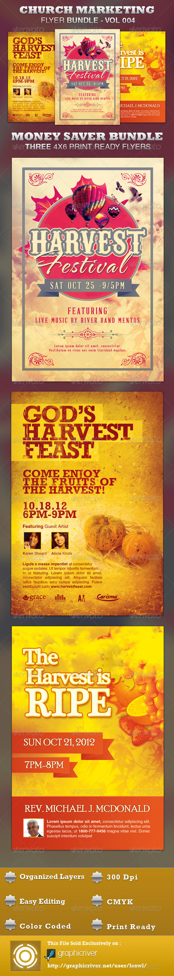 Church Marketing Flyer Bundle Vol-004 - Church Flyers