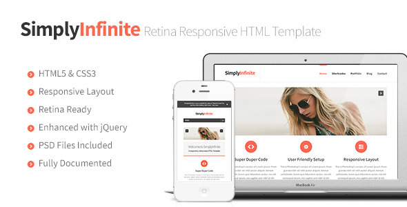 SimplyInfinite - Responsive, Retina HTML Template