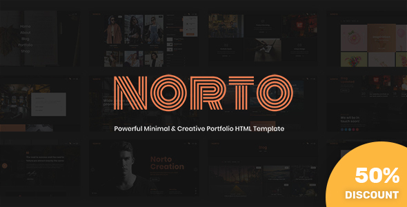 Extraordinary Norto - Minimal & Creative Portfolio HTML Template