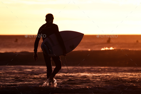 Bells Beach Surfer in Australia - Stock Photo - Images