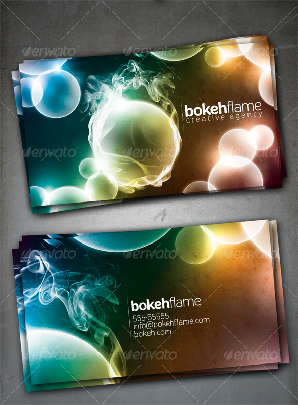 Bokeh Flame Card - Creative Business Cards