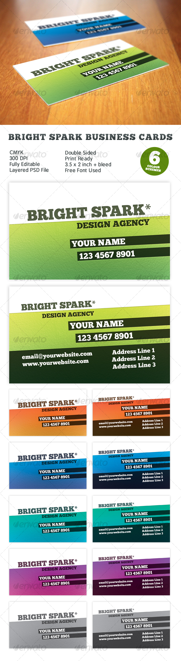 Bright Spark Print Ready Business Card - Creative Business Cards