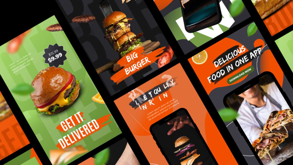 Delivery Food Stories - VideoHive 33840831