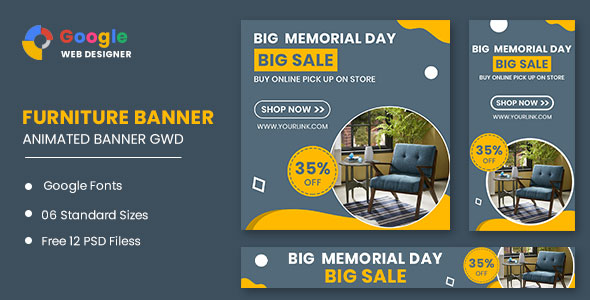 Furniture Model Google Adwords HTML5 Banner Ads GWD