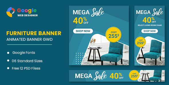 Furniture Sale Google Adwords HTML5 Banner Ads GWD