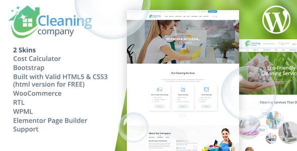 Cleaning Services WordPress - ThemeForest 20283498