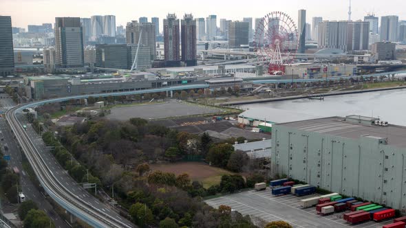 Aerial Day Cityscape Kioto Traffic Motion Tokyo alt