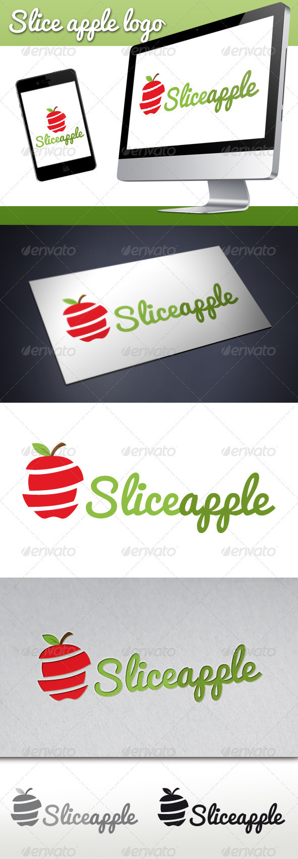 Slice Apple Logo - Food Logo Templates