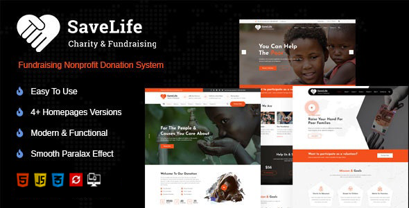 Savelife - Charity & Donation HTML Template