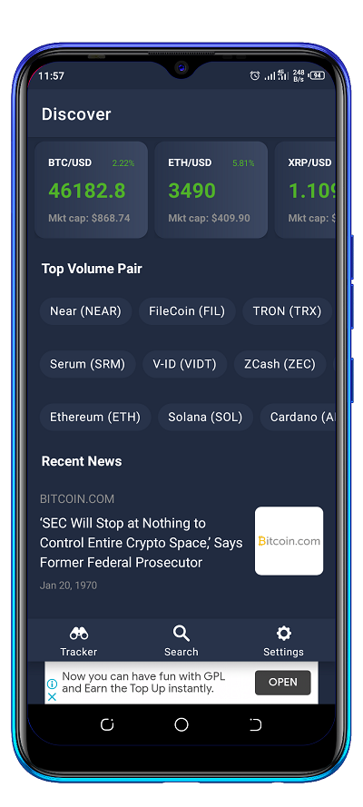 Crypto Currency Tracker : Market analysis tool (Bitcoin, Ethereum ) by ...