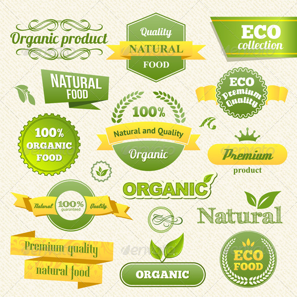 Vector Eco Stamps, Banners and Labels - Decorative Symbols Decorative