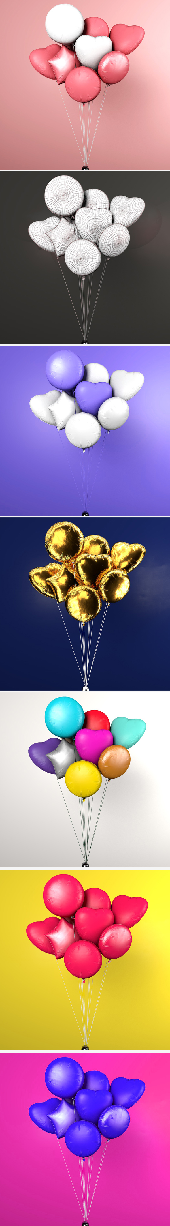 Balloons10 Colorful balloons - 3Docean 33861112