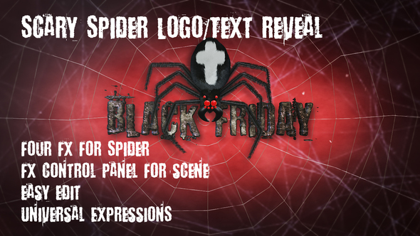 Scary Spider Logo - VideoHive 33863546