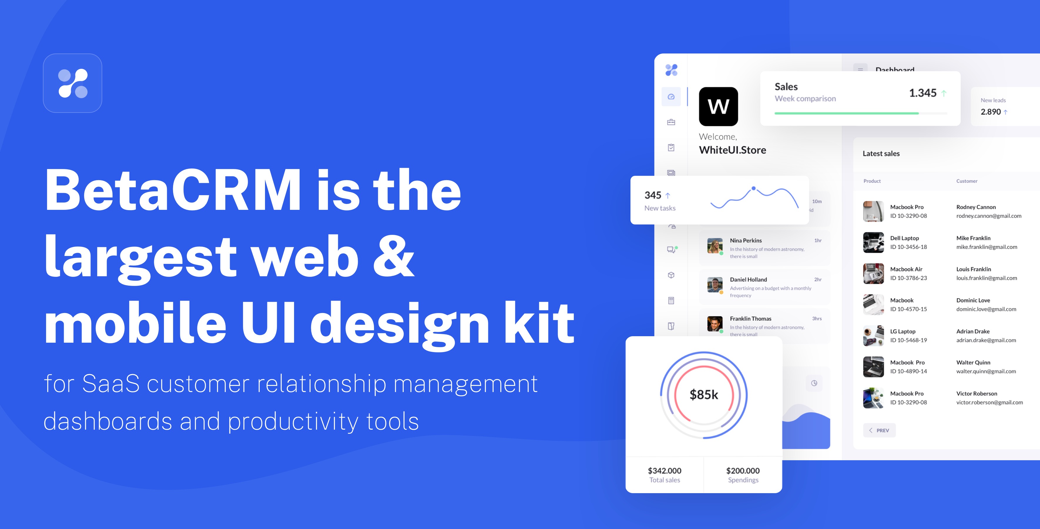 BetaCRM - UI Kit for SaaS Admin Dashboards by WhiteUiStore | ThemeForest