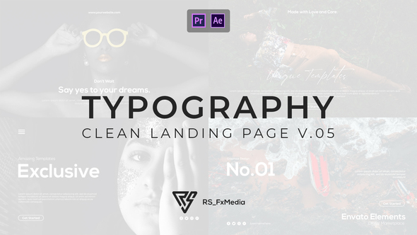 Typography Slide - Clean Landing Intro V.05 | MOGRT