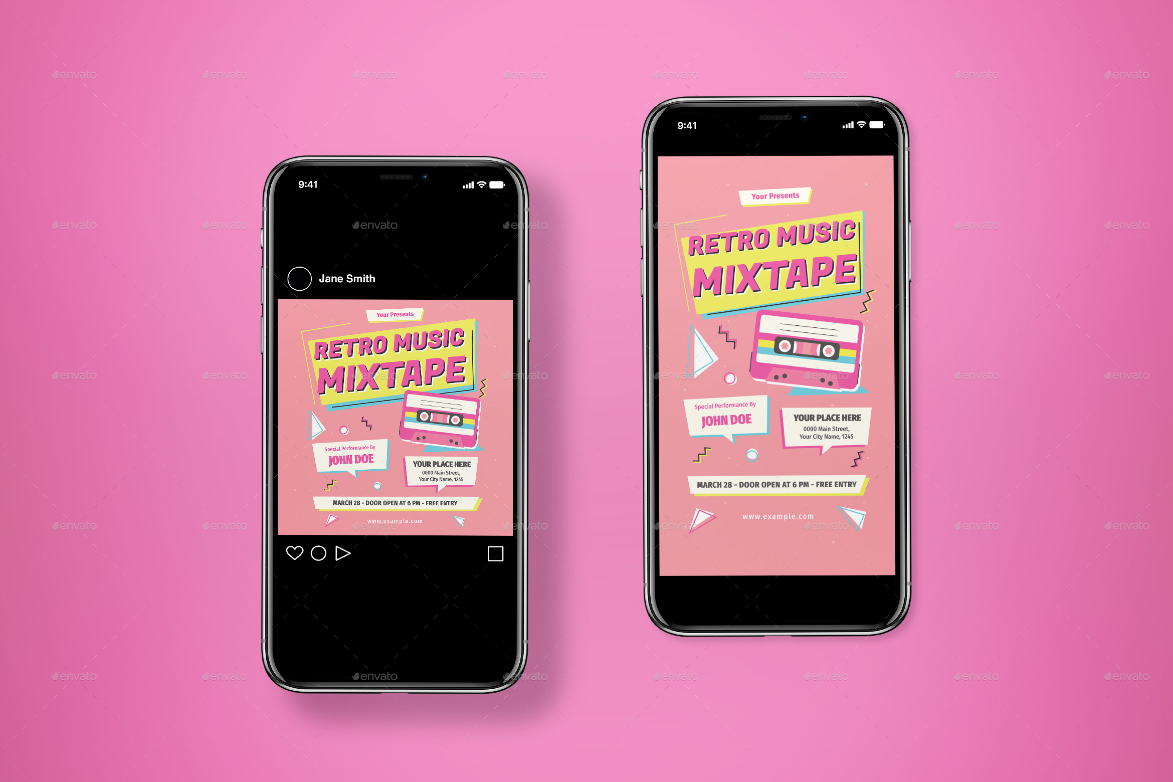 Music Mixtape Retro Flyer Set by graphicook | GraphicRiver