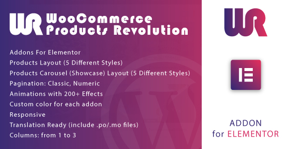 WooCommerce Products Revolution for Elementor WordPress Plugin