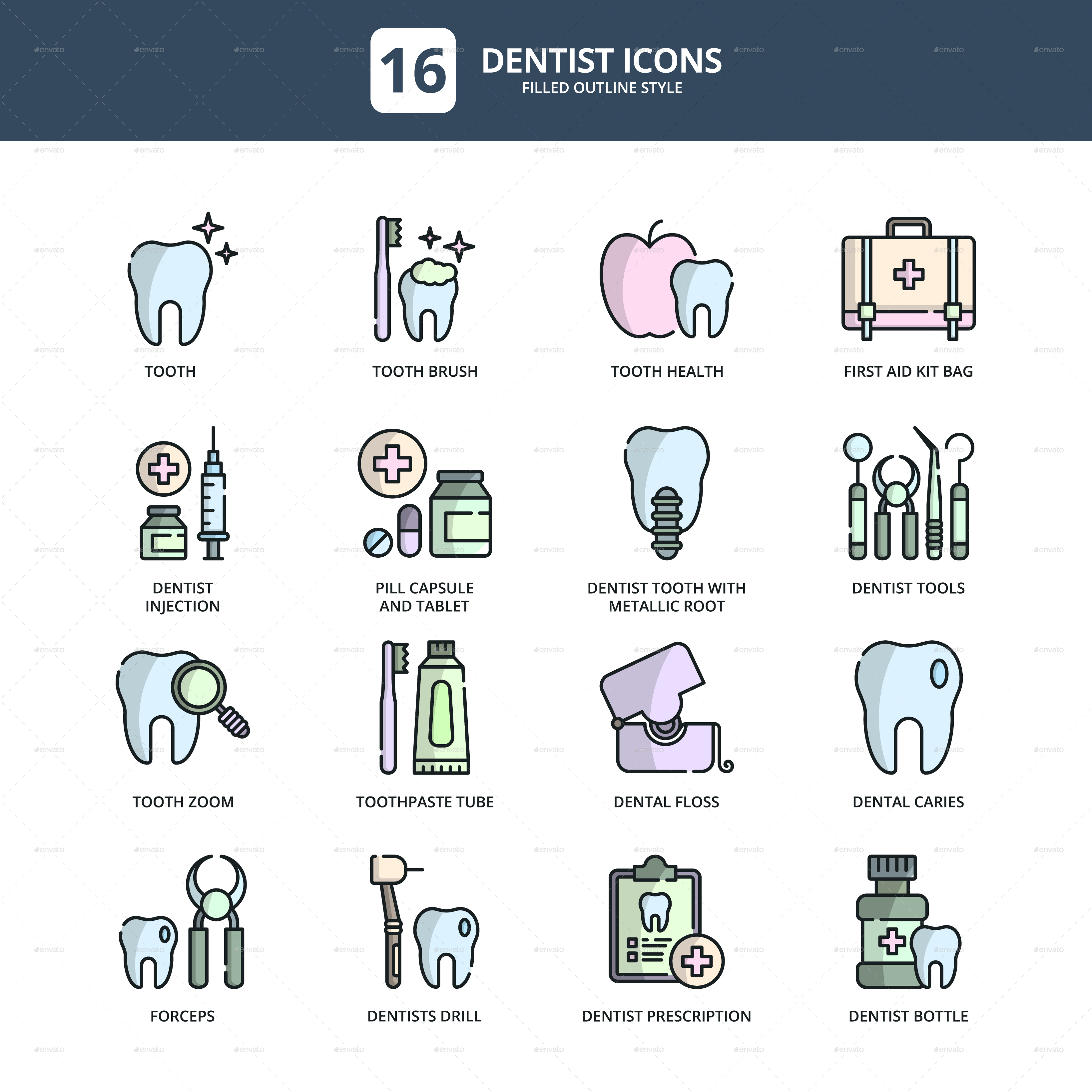 Dentist Icons, Icons | GraphicRiver