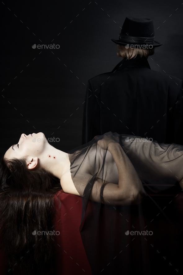 dracula biting woman