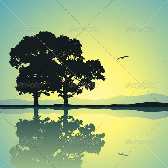 Two Trees - Landscapes Nature
