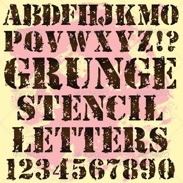 Grunge Stencil Letters - Miscellaneous Vectors