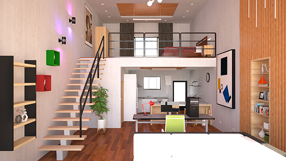Duplex House Interior - 3Docean 33878462