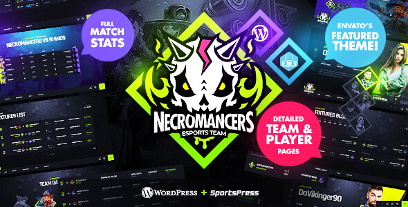 Necromancers - eSports & Gaming Team WordPress Theme
