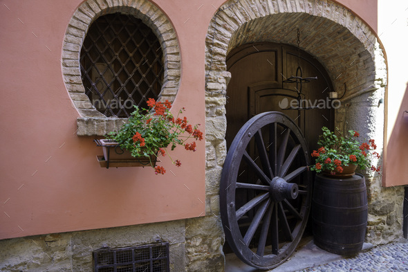House of Garbagna, historic city in Alessandria province, Italy - Stock Photo - Images