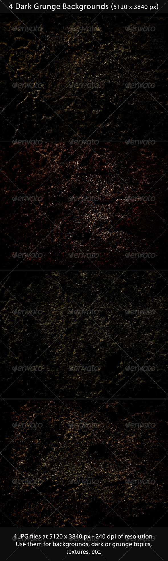 4 Dark Grunge Backgrounds - Nature Backgrounds