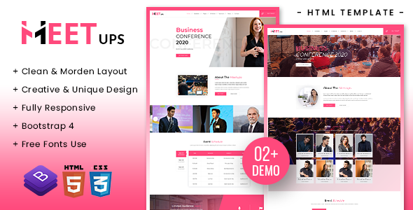Excellent Meetups - Conference & Event Html Template
